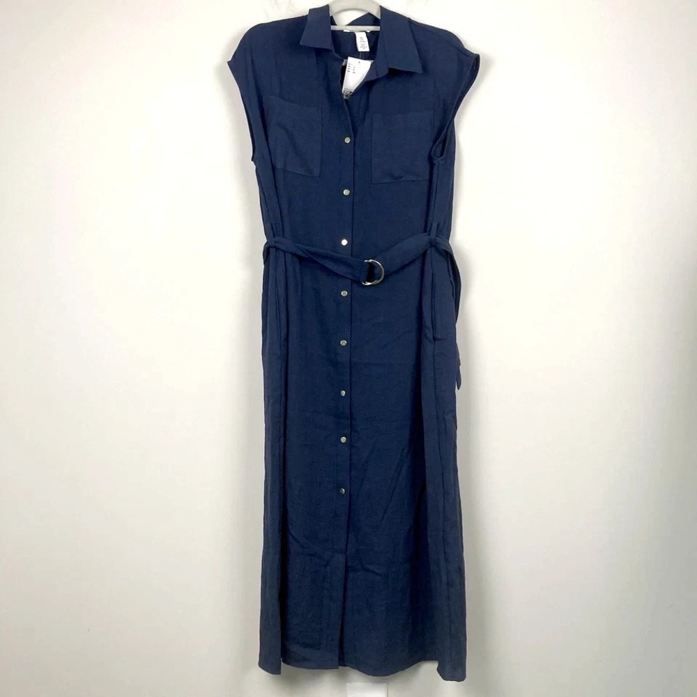 H&M Navy Blue Sleeveless Maxi Dress Size‎ small E081245